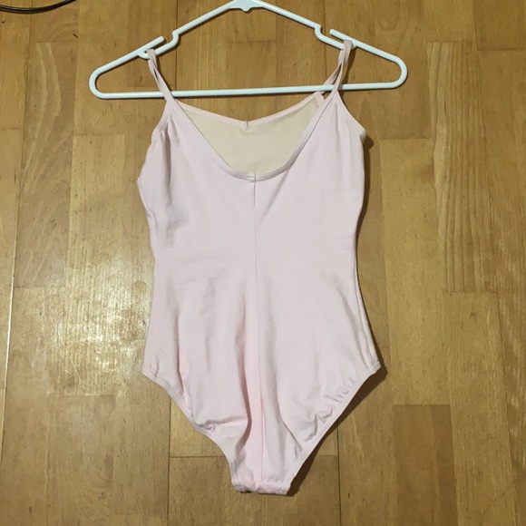 Pink Capezio Child’s Large 90% Cotton/ 10% Spandex Unitard with Flowers - Picture 2 of 2